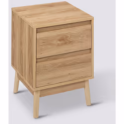 Table de chevet, table de nuit en bois équipée de 2 tiroirs coloris Beige. A monter soi-même. Dimensions : Longueur 40 x Prof ...