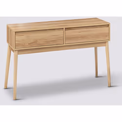 Table console, meuble console équipée de 2 tiroirs de rangement coloris beige. A monter soi-même. Dimensions : Longueur 114 x ...