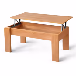 Table basse, table de salon relevable coloris cerisier en panneaux de particules mélaminés. Produit de fabrication Espagnole. ...