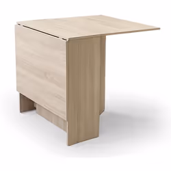 Table à manger d'appoint, table de salon extensible coloris chêne cambrian en panneaux de particules mélaminés. Sa longueur p ...