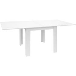 Table à manger, table de repas extensible coloris blanc - longueur 90-180 x profondeur 90 cm