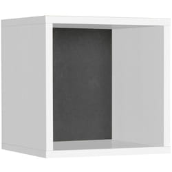 Pegane - Etagère cube murale coloris blanc, gris anthracite - longueur 33 x profondeur 19 x hauteur 33 cm