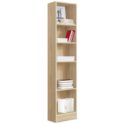 Pegane - Etagère, bibliothèque avec 5 tablettes coloris chêne cambrian - longueur 42 x profondeur 33 x hauteur 186 cm