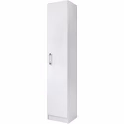 Armoire, placard de rangement avec 1 porte coloris blanc - longueur 35 x profondeur 32 x hauteur 170 cm