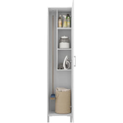 Armoire, placard de rangement avec 1 Porte coloris blanc - longueur 42 x profondeur 41 x hauteur 187 cm