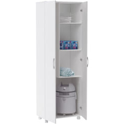 Armoire, placard de rangement avec 2 portes coloris blanc - longueur 72 x profondeur 41 x hauteur 187 cm