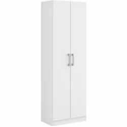Armoire, placard de rangement avec 2 portes coloris blanc en panneaux de particules mélaminés. Produit de fabrication Espagno ...