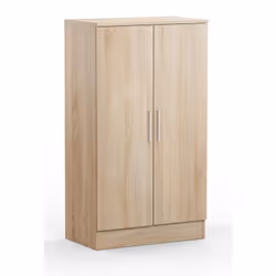 Armoire à chaussures, meuble à chaussures avec 2 portes de rangement coloris chêne cambrian en panneaux de particules mélamin ...