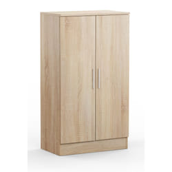 Armoire à chaussures, meuble à chaussures avec 2 portes coloris chêne cambrian - longueur 60 x profondeur 35 x hauteur 107 cm