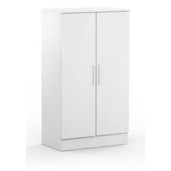 Armoire à chaussures, meuble à chaussures avec 2 portes coloris blanc - longueur 60 x profondeur 35 x hauteur 107 cm