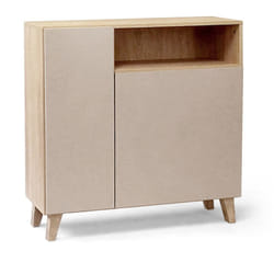 Armoire à chaussures, meuble à chaussures avec 2 portes coloris chêne cambrian, cappuccino - longueur 90 x profondeur 29 x hauteur 90 cm