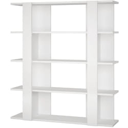 Etagère murale, bibliothèque en bois coloris blanc - longueur 110 x profondeur 29 x hauteur 122 cm