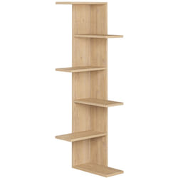 Etagère murale, bibliothèque coloris chêne cambrian - longueur 37 x profondeur 24 x hauteur 141 cm