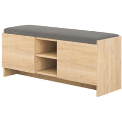 Etagère à chaussures, meuble à chaussures avec 2 portes coloris chêne cambrian - longueur 110 x profondeur 37 x hauteur 43 cm