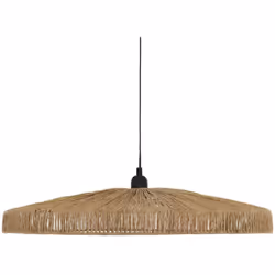 Lampe suspendue, Suspension luminaire en bois de jute coloris naturel. Dimensions : diamètre 58 x Hauteur 10 cm Matière: bois ...