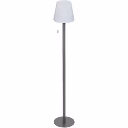 Lampe à poser, lampadaire droit en polypropylène et métal coloris Gris Graphite, blanc. A monter soi-même. Fonctionne à pile, ...