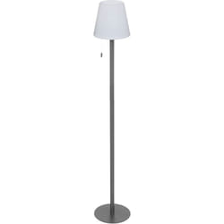 Pegane - Lampe à poser, lampadaire droit en polypropylène et métal coloris Gris Graphite, blanc - diamètre 18 x Hauteur 108 cm
