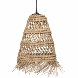 Lampe suspendue, Suspension luminaire avec sa forme ronde en roseau coloris naturel. Dimensions :diamètre 28 x Hauteur 48 cm  ...