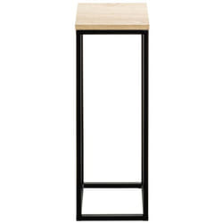 Pegane - Porte-plantes en bois coloris chêne et métal coloris noir -longueur 19 x profondeur 19 x hauteur 54 cm