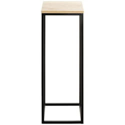 Pegane - Porte-plantes en bois coloris chêne et métal coloris noir -longueur 23 x profondeur 23 x hauteur 67 cm