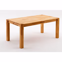 Table de salle à manger rectangulaire en hêtre massif huilé coloris chêne sauvage. Livrée en kit. Dimensions : longueur 140 x ...