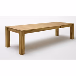 Table de salle à manger rectangulaire extensible en bois hêtre massif huilé coloris naturel. S'étend de 200 à 300 cm. Livrée  ...
