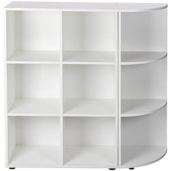 Meuble étagère d'angle avec 3 niveaux coloris blanc - longueur 34 x profondeur 33 x hauteur 110 cm