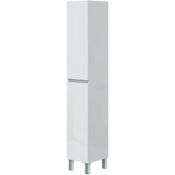 Colonne de salle de bain avec 2 portes sans poignée coloris blanc - Longueur 30 x Profondeur 35 x Hauteur 182 cm