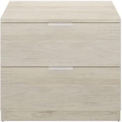 Pegane - Table de chevet, table de nuit en bois avec 2 tiroirs coloris chêne naturel - Longueur 50 x Profondeur 34 x Hauteur 46 cm