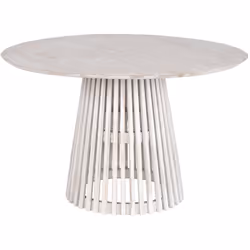 Table à manger, table de repas ronde en bois coloris blanc. Dimensions : diamètre 120 x Hauteur 75 cm Matière :bois Coloris : ...