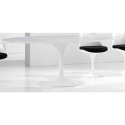 Table à manger, table de repas rectangulaire en métal et marbre coloris blanc - longueur 180 x profondeur 100 x Hauteur 76 cm