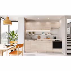 Cuisine complète composée de 8 meubles avec façades couleur sonoma (épaisseur 16mm). Meuble structure et plinthes couleur son ...