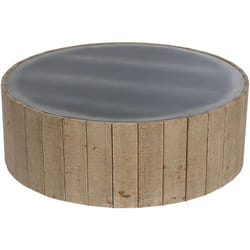 Table basse, table de salon ronde en bois coloris naturel - diamètre 90 x hauteur 30 cm