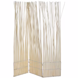 Paravent en bois osier coloris blanc. Parfait pour décorer, séparer ou cacher une zone de votre pièce. Dimensions : longueur ...