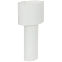 Pegane - Lampe à poser, lampadaire droit en Polyester et Acier coloris blanc - Longueur 58 x Profondeur 37,5 x Hauteur 115 cm