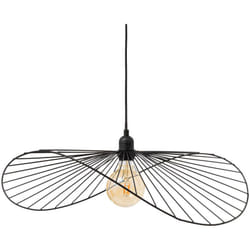 Pegane - Lampe suspendue, Suspension luminaire en polypropylène coloris noir et métal noi - Longueur 57 x Profondeur 16 x Hauteur 58 cm