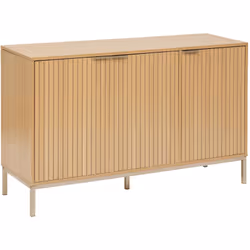 Buffet, meuble de rangement bas en bois coloris beige. A monter soi-même. Dimensions : Longueur 120 x Profondeur 40 x Hauteur ...