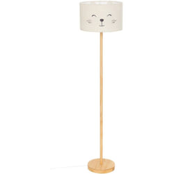 Pegane - Lampadaire enfant en bois coloris naturel et acier - diamètre 36 x Hauteur 152 cm