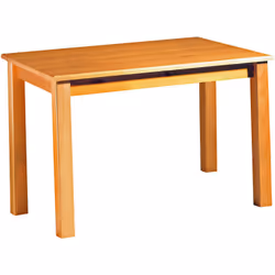 Table à manger rectangulaire en pin massif coloris Miel Dimensions : Longueur 120 x Profondeur 80 x Hauteur 73 cm Matière : p ...