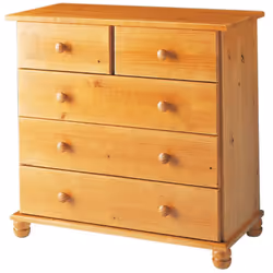 Commode / Meuble de rangement en pin massif coloris Miel De 3+2 tiroirs Dimensions : Longueur 78 x Profondeur 39 x Hauteur 81 ...