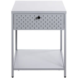 Meuble console, table console en métal coloris Gris -longueur 40 x profondeur 40 x hauteur 53 cm