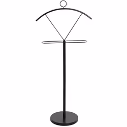 Valet de nuit , valet de chambre en tube d'acier laqué noir. Facile d'entretien et d'utilisation. Dimensions : longueur 51 x ...