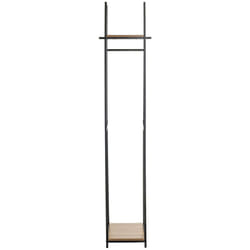 Porte-manteau en bois coloris chêne et métal coloris noir - longueur 38 x profondeur 40 x hauteur 166 cm