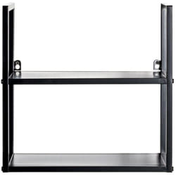 Etagère murale, meuble étagère murale en métal coloris noir -longueur 36 x profondeur 15 x hauteur 36 cm