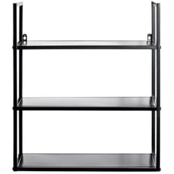 Etagère murale, meuble étagère murale en métal coloris noir -longueur 50 x profondeur 20 x hauteur 58 cm