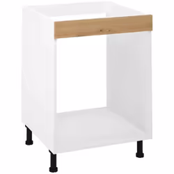 Meuble bas de cuisine pour four coloris Chêne Albar comprenant 1 étagère intérieure réglables en hauteur. Pieds réglables en  ...