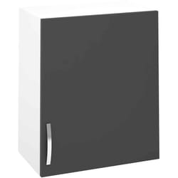 Meuble haut de cuisine avec 1 porte coloris gris - Hauteur 70 x Longueur 60 x profondeur 33 cm