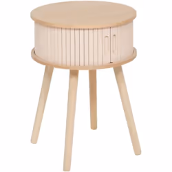 Table de chevet, table de nuit en bois coloris Beige. Équipée de 2 portes coulissantes. Revêtement avec peinture acrylique, f ...
