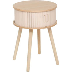 Pegane - Table de chevet, table de nuit en bois coloris Beige - diamètre 40 x Hauteur 54 cm