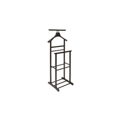 Valet de nuit , valet de chambre double en bois coloris noir - Longueur 47 x Profondeur 35 x Hauteur 103 cm